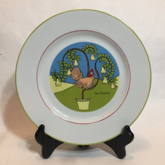 Twelve Days Of Christmas 10 Inch Plate Three Hens - Picture 1 of 6